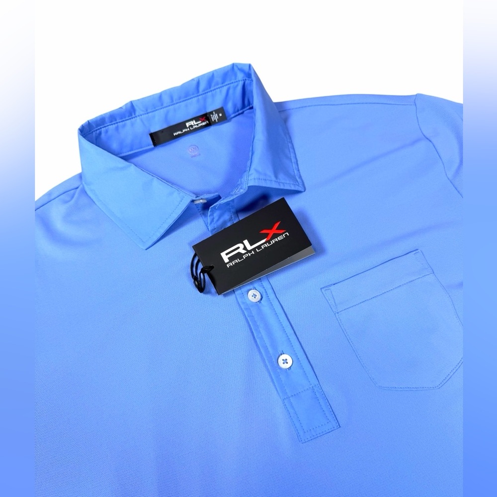Ralph Lauren RLX Polo Shirt Men’s Medium Blue Short Sleeve Performance NWT